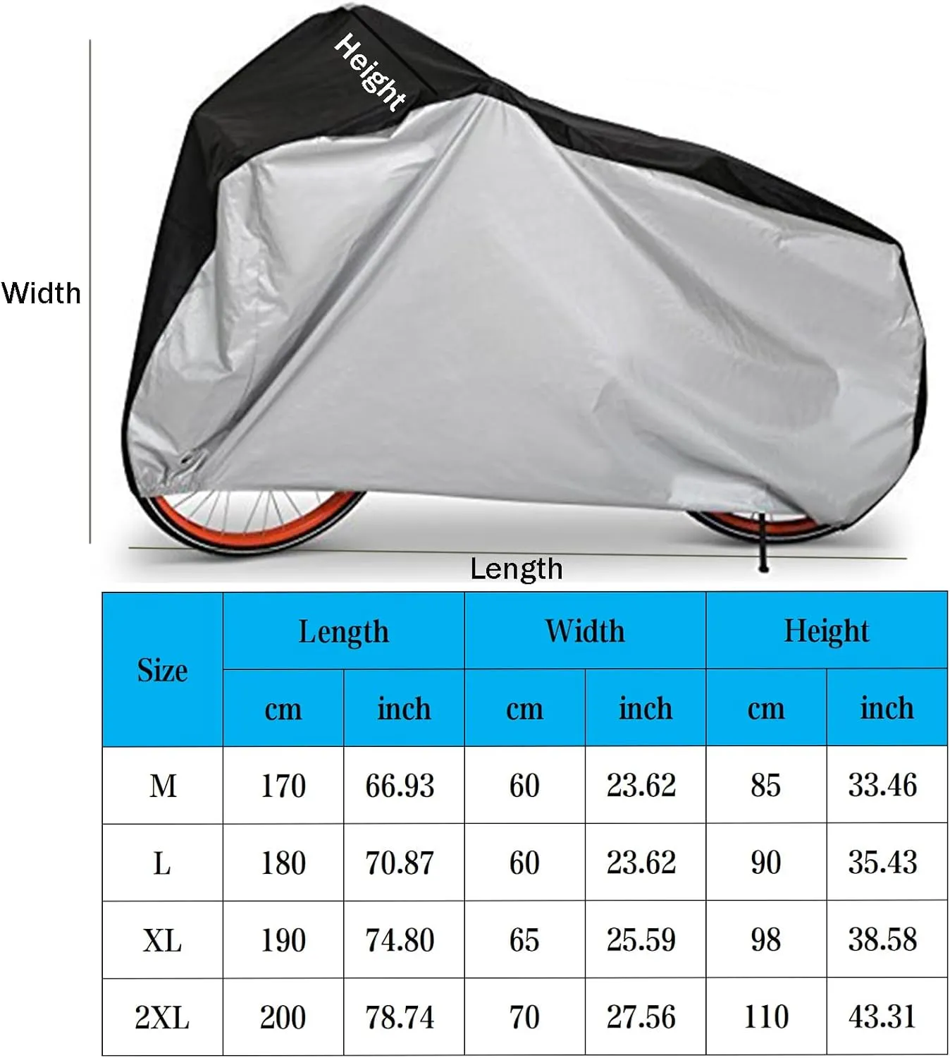 Bicycle Cover Oxford Cloth dust Proof, rain Proof and UV-Proof Mountain Bike/Road Bike with Keyhole Storage Bag