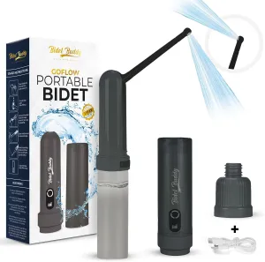 BIDET BUDDY® GoFlow Portable Bidet for Travel | 280ml/min Flow | 800mAh Battery | 180ML Bottle | IPX7 Waterproof | USB-C Charging | Pocket-Sized & Flexible with Medium Pressure (Grey)