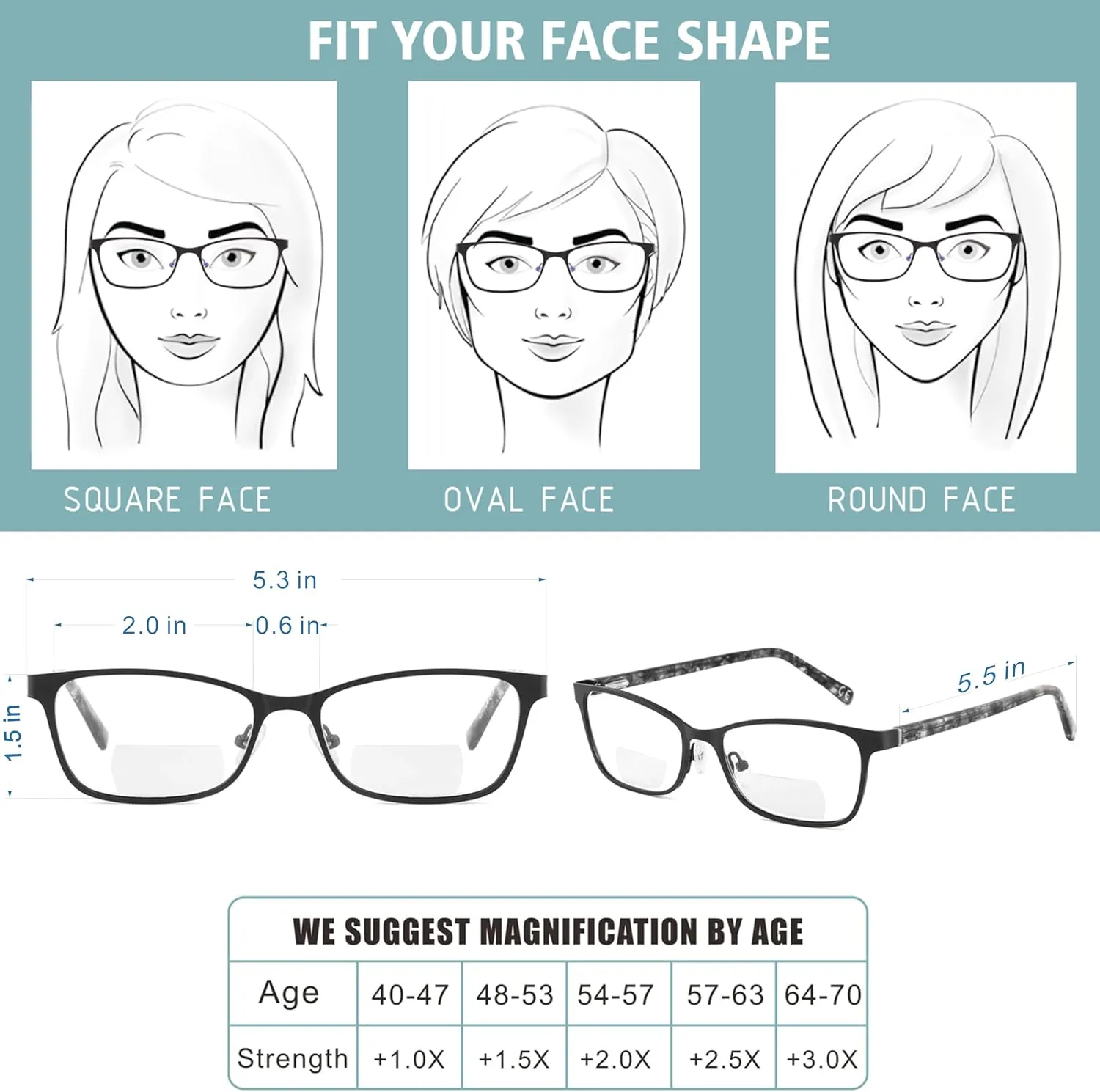 Bifocal Reading Glasses Women Blue Light Computer Reader Fashion Clear Top Cateye Ladies Designer Stylish Eyeglasses