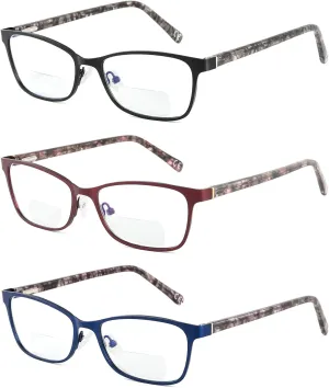 Bifocal Reading Glasses Women Blue Light Computer Reader Fashion Clear Top Cateye Ladies Designer Stylish Eyeglasses