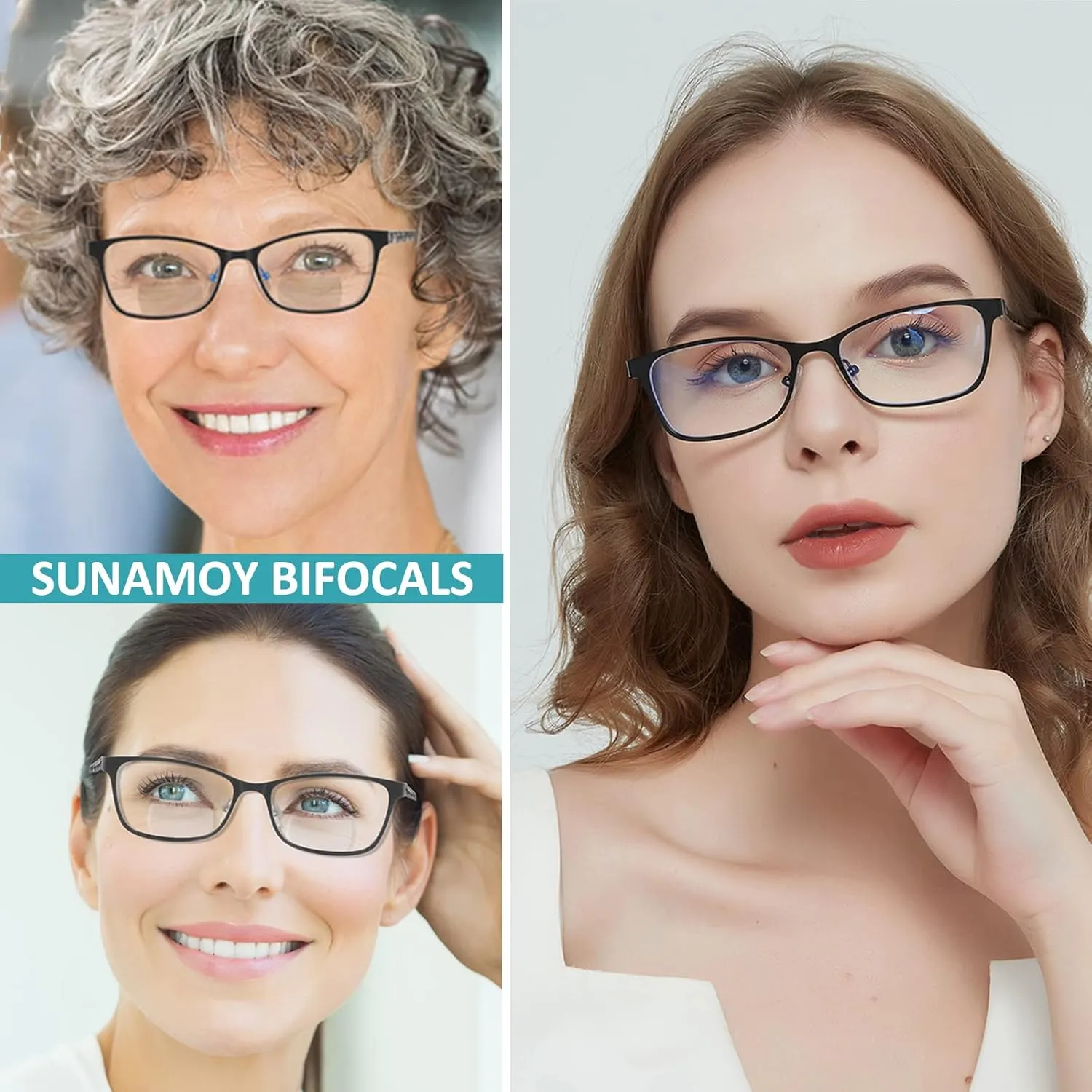 Bifocal Reading Glasses Women Blue Light Computer Reader Fashion Clear Top Cateye Ladies Designer Stylish Eyeglasses