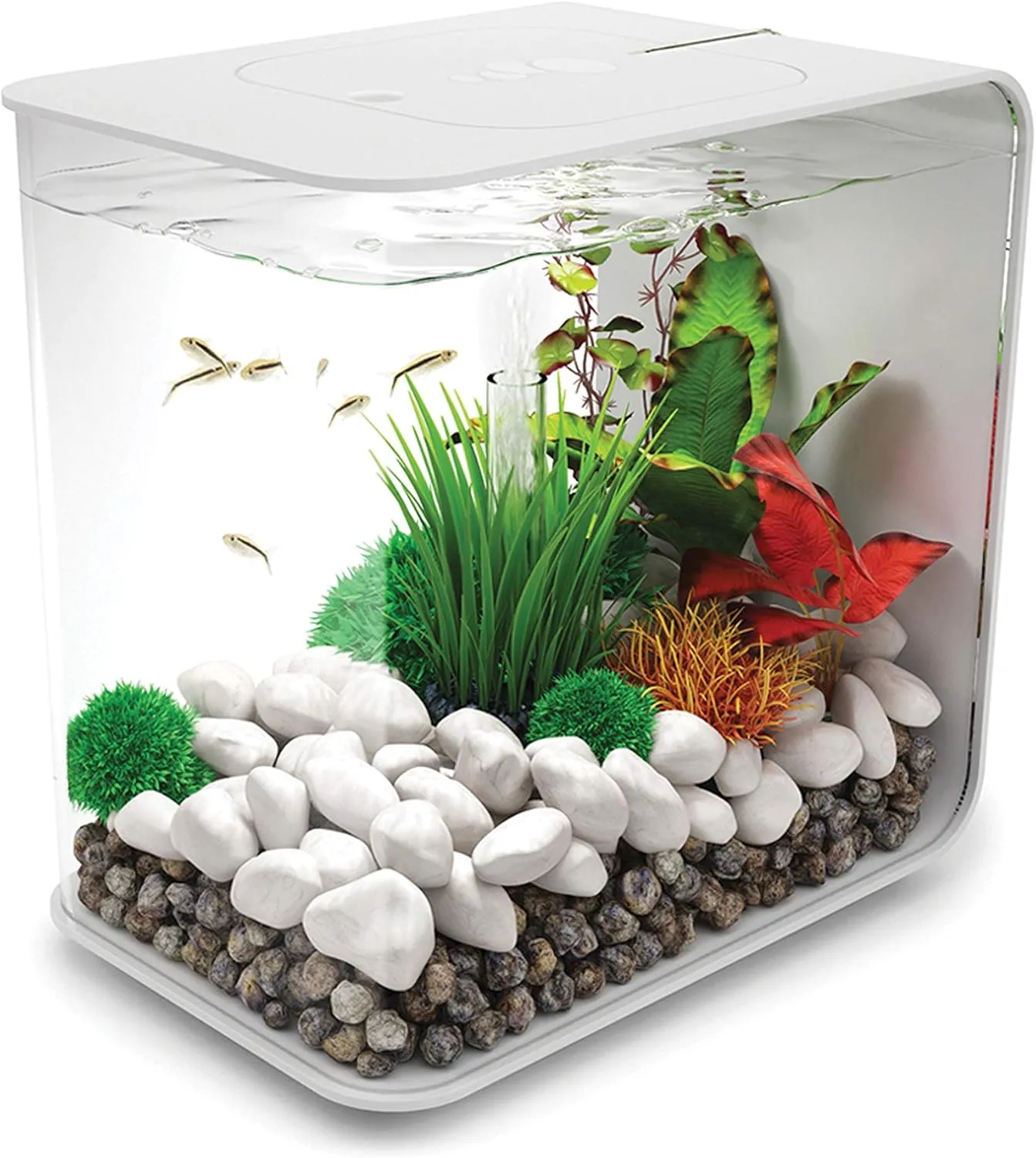 biOrb Flow 15 Aquarium with LED - 4 Gallon, White