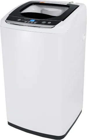 BLACK DECKER 0.9 Cu. Ft. Portable Washer, 6.6 lb. Capacity Washing Machine for Homes & Apartments, 5 Wash Cycles, Quick Connect Sink Adapter and Drain Hose Included, Transparent Lid, BPWM09W, White