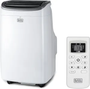 BLACK DECKER 8,000 BTU Portable Air Conditioner for Rooms up to 350 Sq. with Remote Control, White