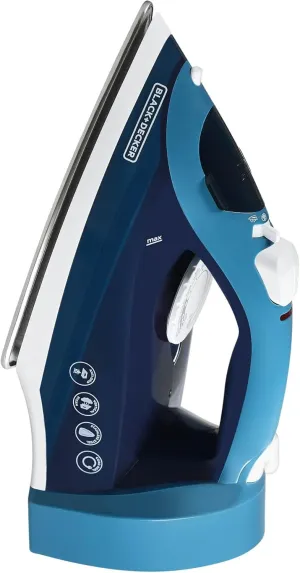 BLACK DECKER Steam Iron for Clothes with Retractable Cord, Vertical Steaming, Anti-Drip Design, Spray Mist and Auto Clean Button, 1200W