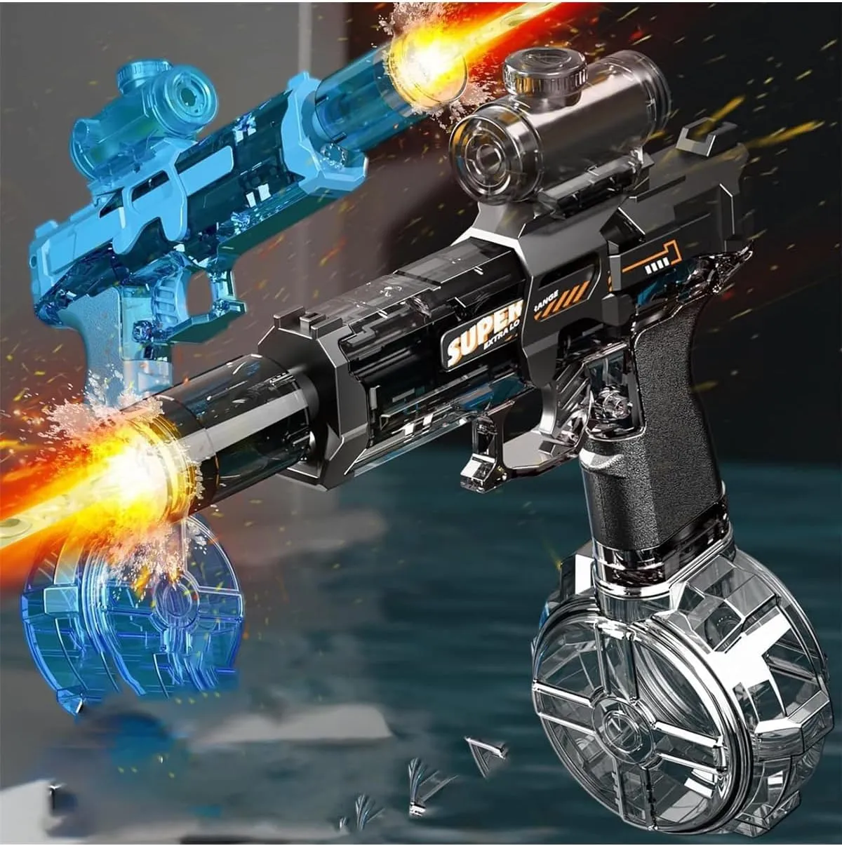 Blazerat Auto Water Blaster, Blaze Rat Water Gun, Electric Water Gun Large Capacity with LED Interactive Lighting, High Powered Pressure Quick for Adults Swimming Pool Party (Red)