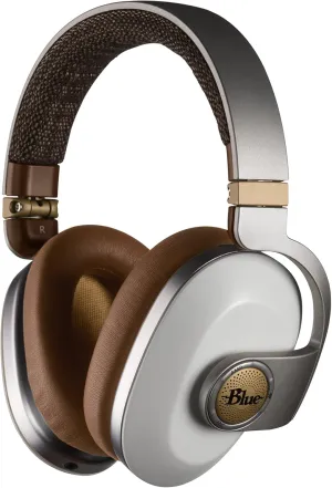 Blue Satellite Premium Wireless Noise-Cancelling Headphones with Audiophile Amp (White)