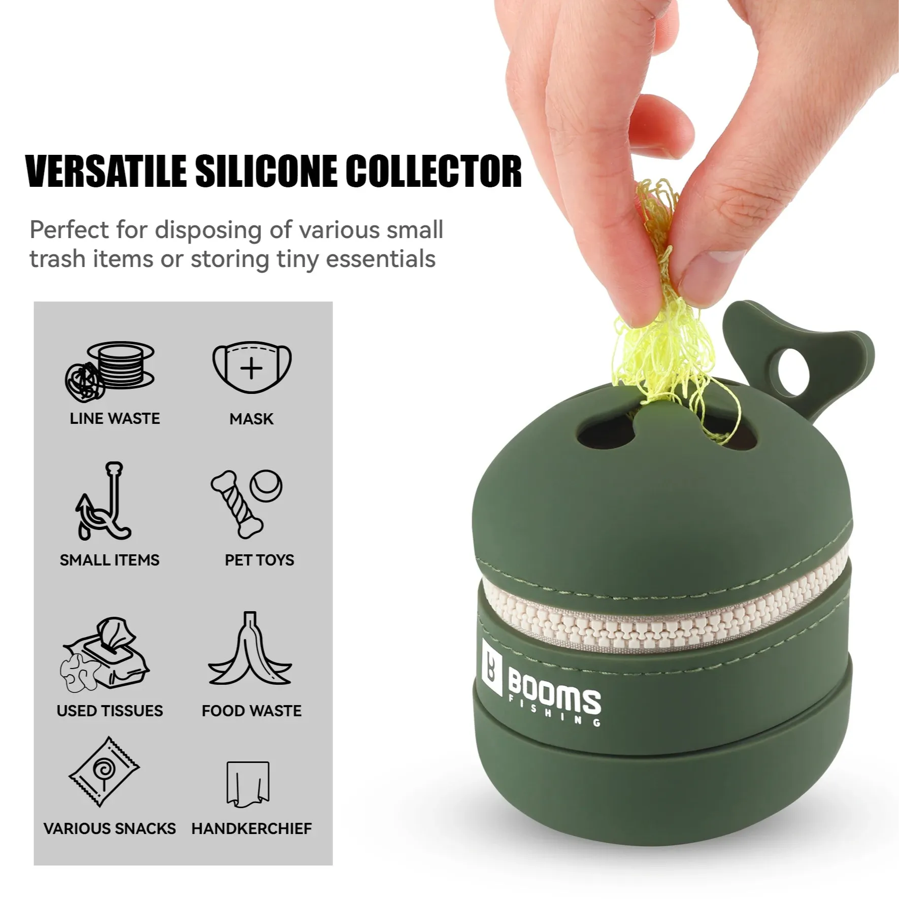 BOOMS FISHING ST2 Portable Folding Trash Bin – Multifunctional Trash Box for Outdoor Camping & Fishing