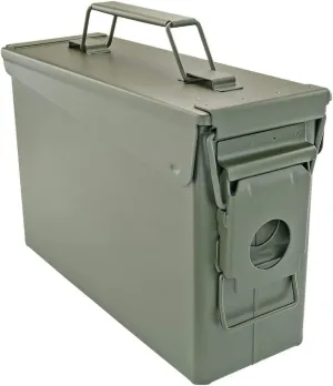 BOOMSTICK Ammo Storage Box, Lockable Ammo Can, Stackable Ammo Container for Shotgun & Pistol Ammunition, Water Resistant Metal Ammo Storage Box