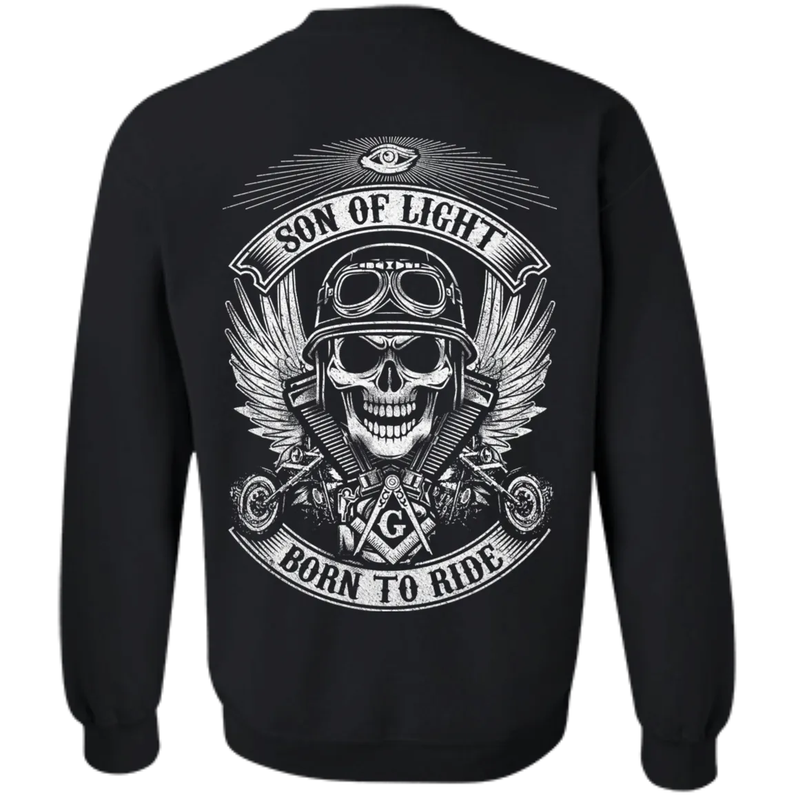 Born To Ride Freemason Square & Compass Symbol