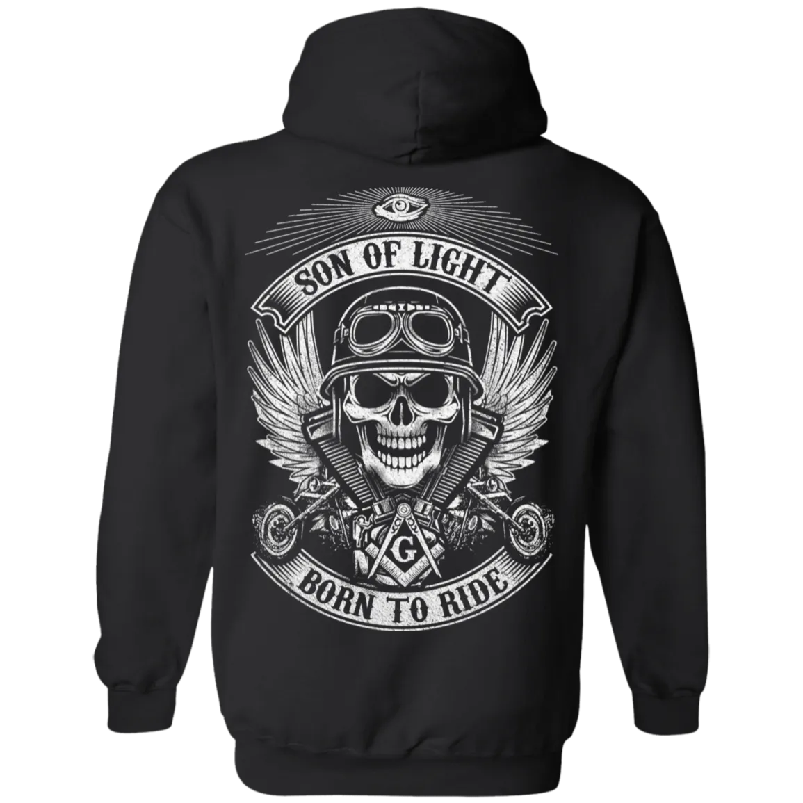 Born To Ride Freemason Square & Compass Symbol