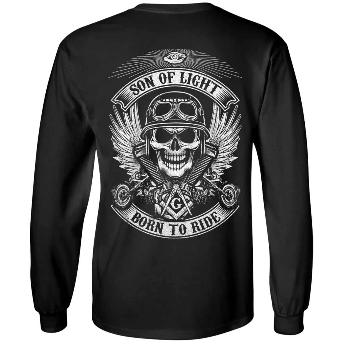Born To Ride Freemason Square & Compass Symbol