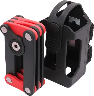 [Bosvision] Folding Bike Lock – Heavy Duty Anti-Theft Bicycle Lock with 12 Hardened Steel Bars (30.7” / 78cm), 2 Disc Keys & Mount Bracket – Compact, Drill-Resistant, Frame-Safe