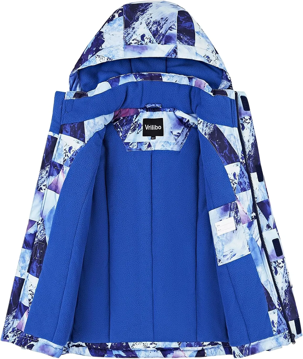 Boys Waterproof Ski Jacket Fleece Three Layers Thick Warm Kid Outdoor Winter Snow Coat Hooded Kids Raincoat