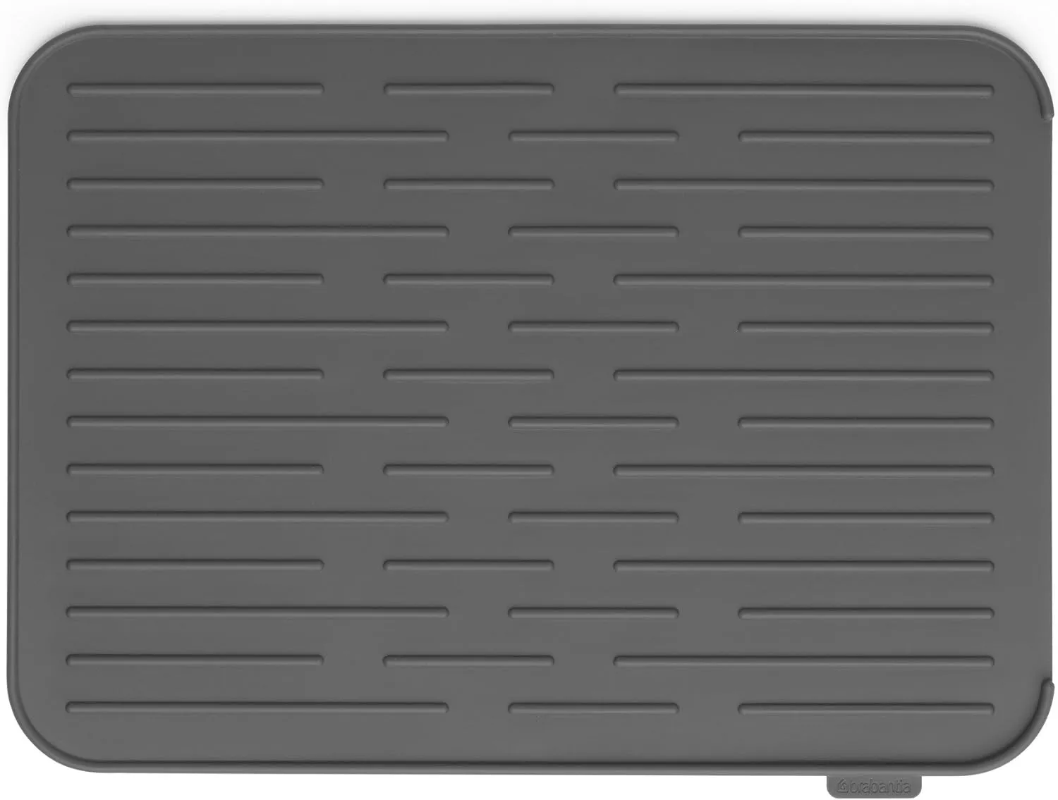 Brabantia Sinkside Silicone Dish Pot Drying Mat (Dark Gray) Soft, Non-Slip Kitchen Counter Sink Top Drainer for Dishwashing
