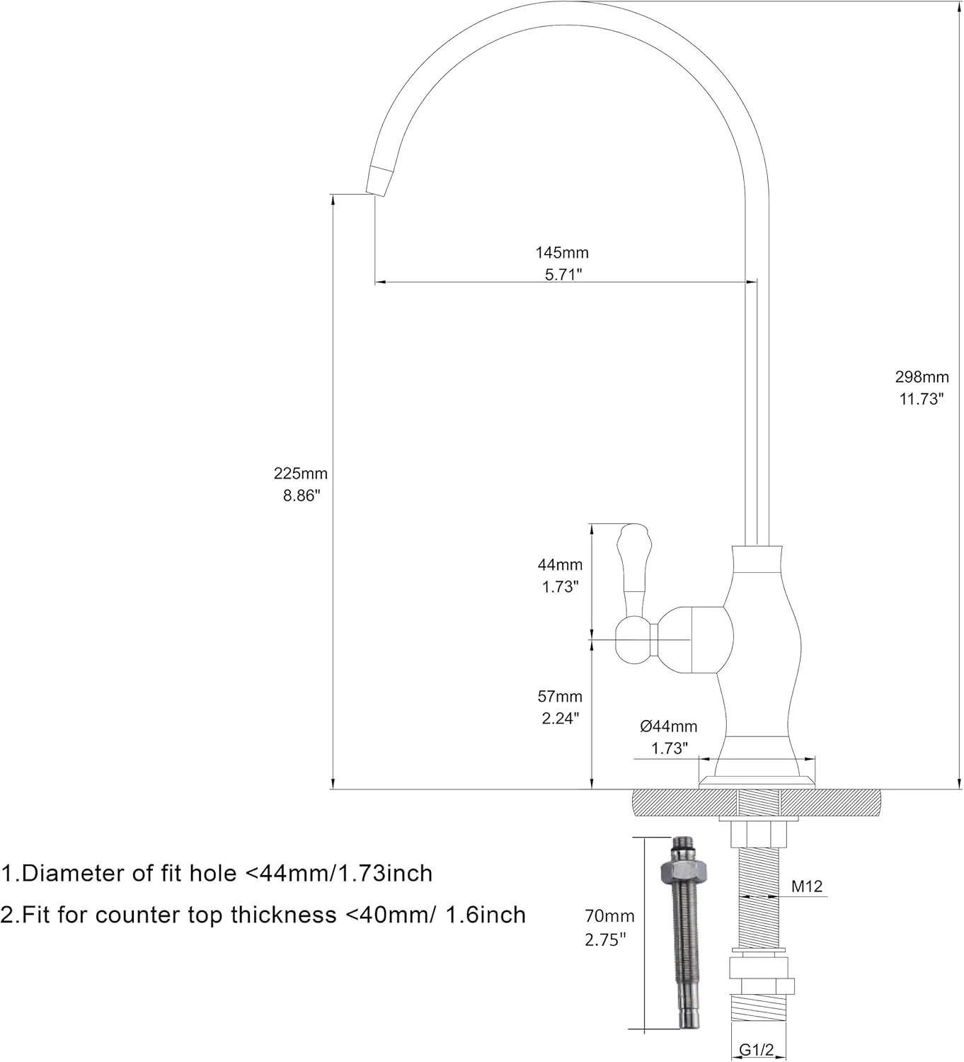 Brass Water Filter Faucet Delle Rosa Commercial Water Filtration Faucet for Under Sink Water Filter System Modern Brushed Nickel Kitchen Bar Sink Drinking Water Faucet