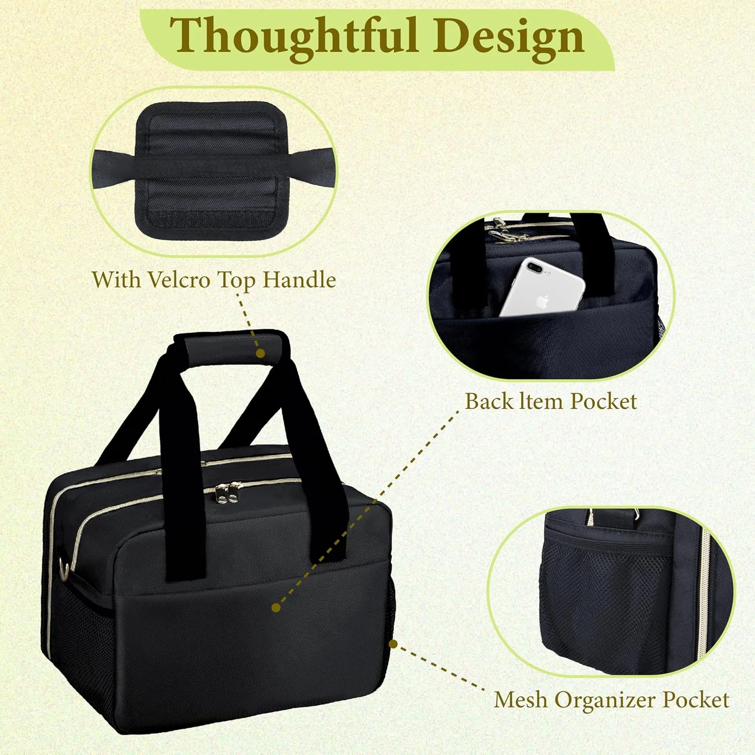 Breastmilk Cooler Bag with Ice Pack, Wearable Breast Pump Storage Bag, Insulated Bottle Travel Bag Compatible with Momcozy/Elvie/Willow, Fits Baby Bottles up to 9 Ounce with Shoulder Strap Black Mini