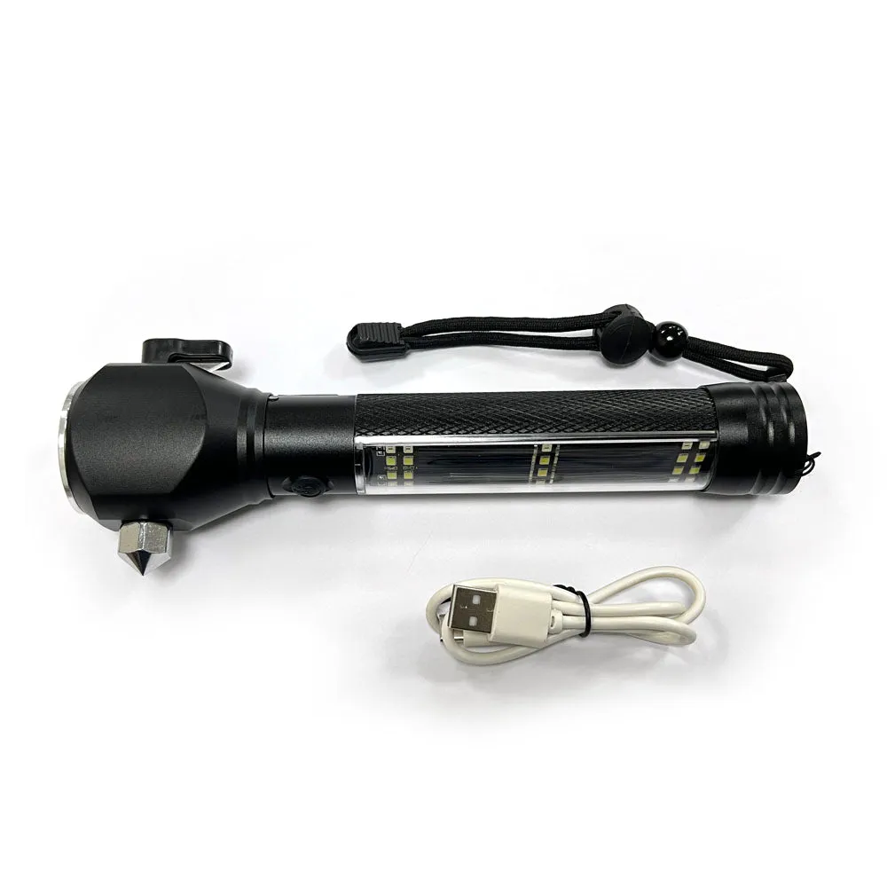 Bright Torch H04-T01 Outdoor Car Tactical Flashlight with LED Solar Hammer Monthly deal Ultra Safety Light, Function Multi Efficient shipping Flashlight Powered