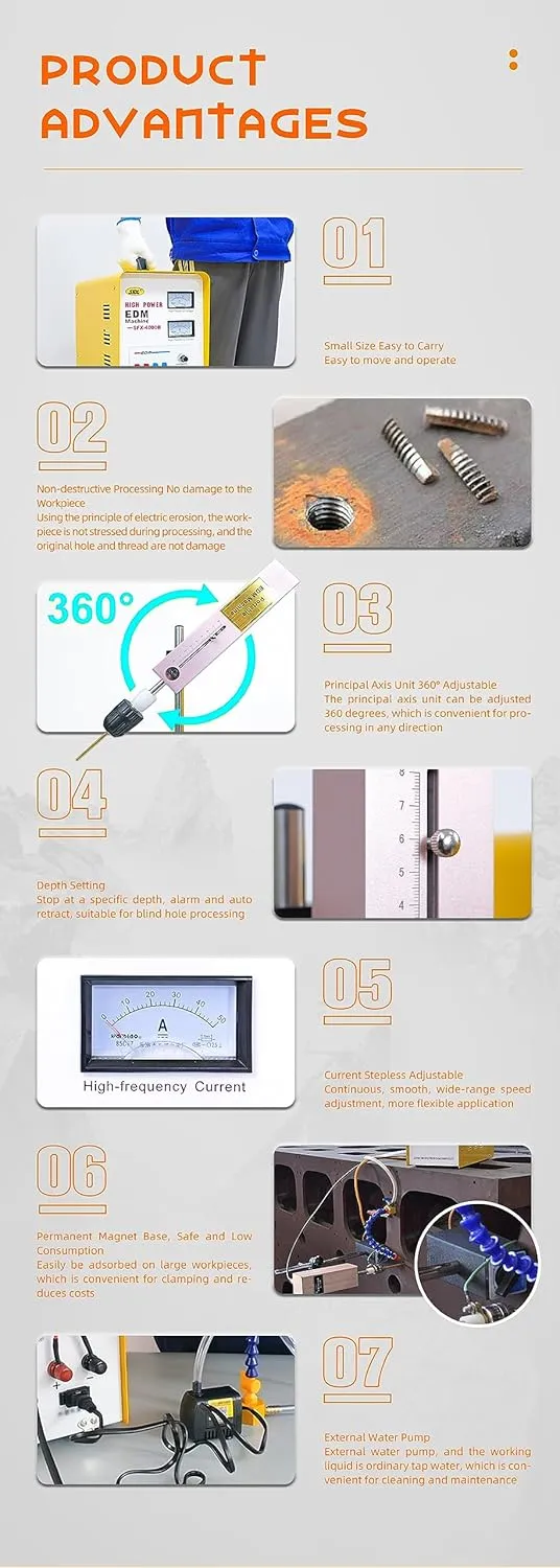 Broken Tap Removal Portable Metal Disintegrator SFX-4000B 3000W Spark Eroding Broken Taps,Drill,Tap Burner Remover Machine