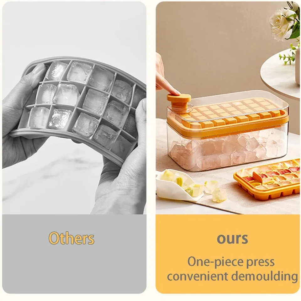 Button Press Ice Cube Tray, 64 Grids