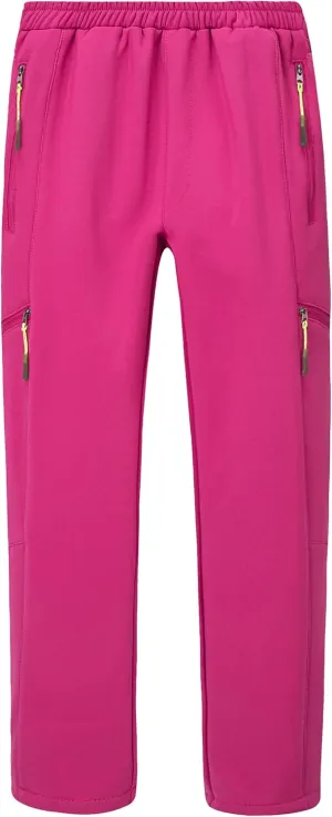 CAMLAKEE Kids Waterproof Hiking Pants Boys Girls Warm Winter Fleece Lined Outdoor Snow Ski Pants