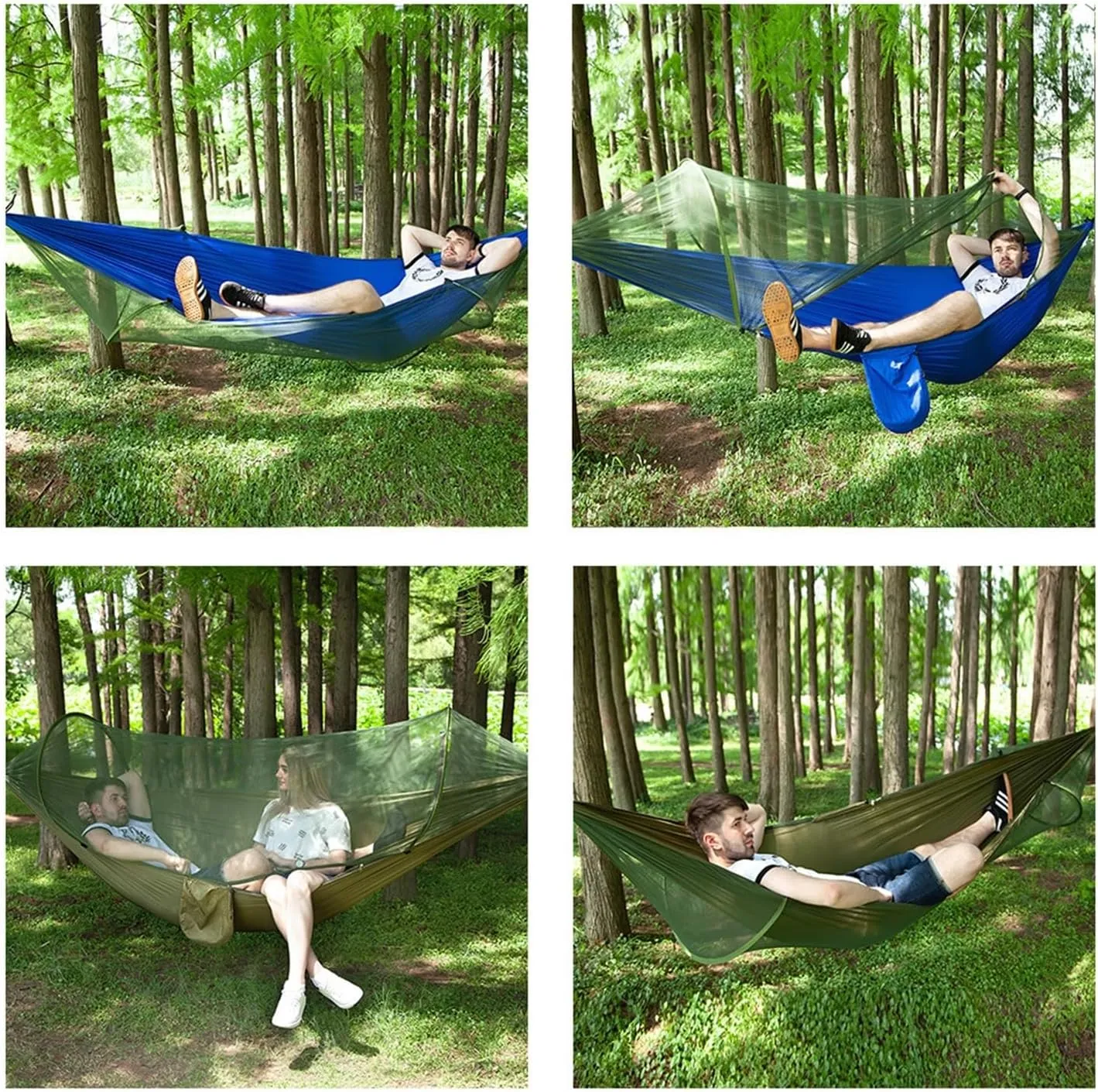 Camp Portable Outdoor Camping Hammock 1-2 Person Go Swing with Mosquito Net Hanging Bed Ultralight Tourist Sleeping Hammock Strong, C S250x120cm
