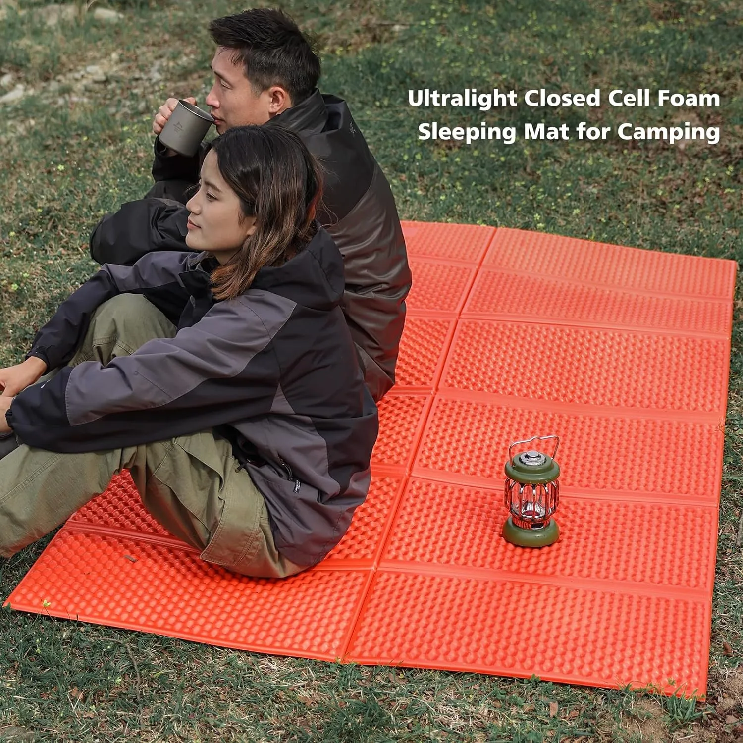 Camping Foam Sleeping Pad Lightweight Closed Cell Folding Camping Mat Moisture-Proof Camping Mattress Portable for Outdoor Hiking Mountaineering Blue