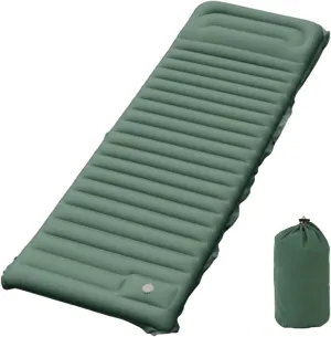 Camping Mat, Inflatable Sleeping Mat with Built-in Foot Pump Pillow Ultralight Single Camping Mattress Water-Resistant Camping Bed Sleeping Pad for Outdoor Backpacking Hiking (Dark Green)
