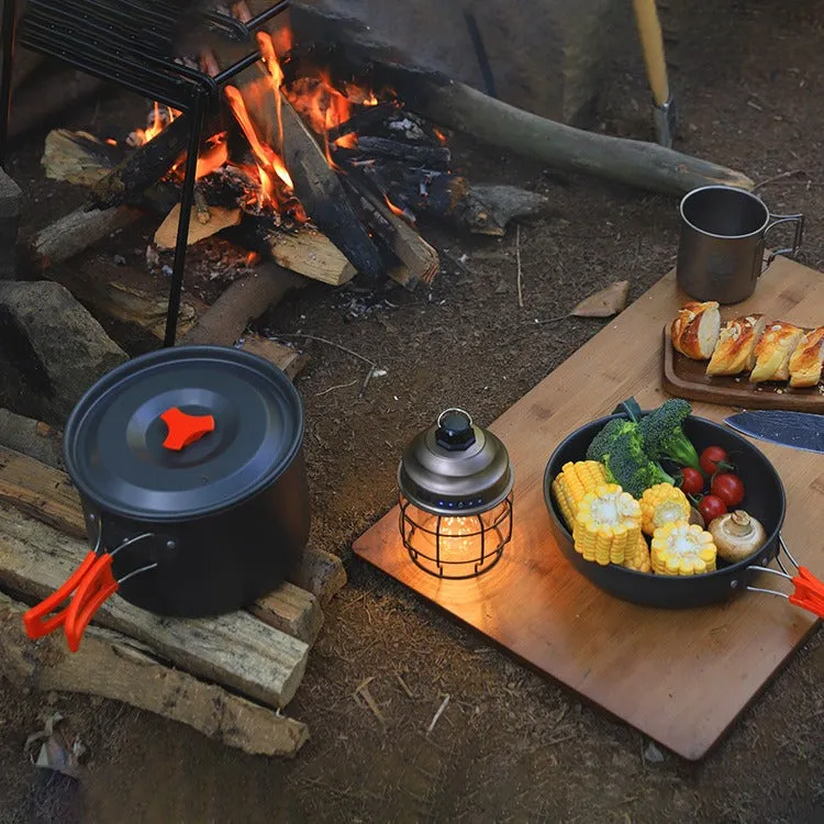 Camping Outdoor Cookware Set, Non-Stick Outdoor Folding Pot Pan  Kettle Kit