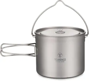 Camping Pot, Titanium Pot 750ml/900ml/1100ml/1600ml/2000ml/2800ml Ultralight ing Pot with Lid and Foldable Handle Outdoor Camping Backpacking Cooking Picnic