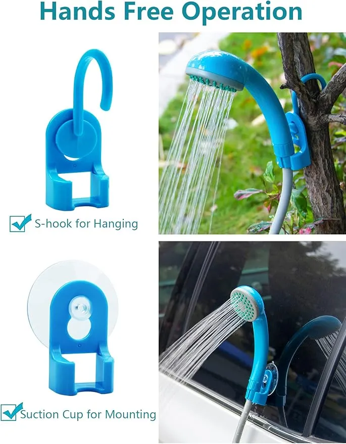 Camping Shower Portable Shower for Camping Outdoor Shower Camp Portable Shower Head Handheld Camping Shower Pump Powered by Upgraded Rechargeable Battery, 1 Year Warranty