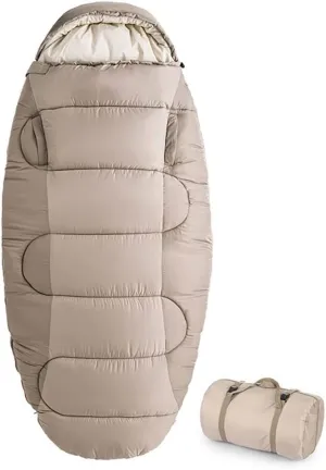 Camping Sleeping Bags Winter Sleeping Bag Washable Portable Ultralight Adult Cotton Sleeping Bag Wearable Camping Sleeping Bag(Khaki - PS200)