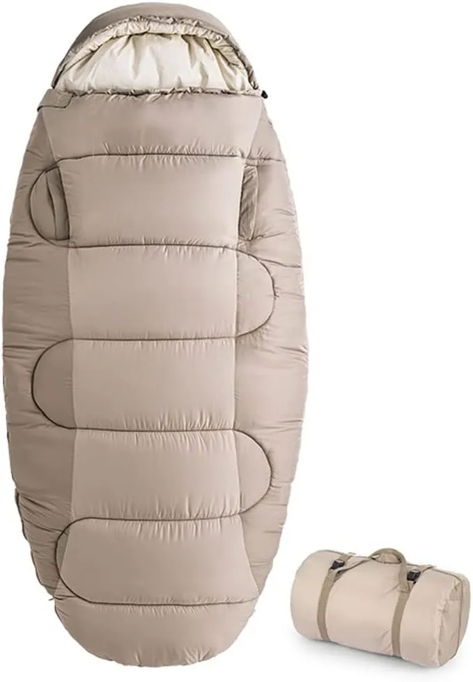 Camping Sleeping Bags Winter Sleeping Bag Washable Portable Ultralight Adult Cotton Sleeping Bag Wearable Camping Sleeping Bag(Khaki - PS200)