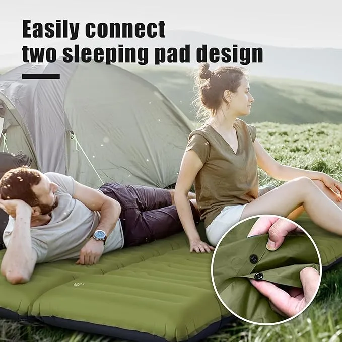 Camping Sleeping Pad, Extra Thickness 4.7 Inch Inflatable Sleeping Mat Lightweight Waterproof Camping with Built-in Pump Air Mattress for Backpacking, Hiking, Tent, Traveling