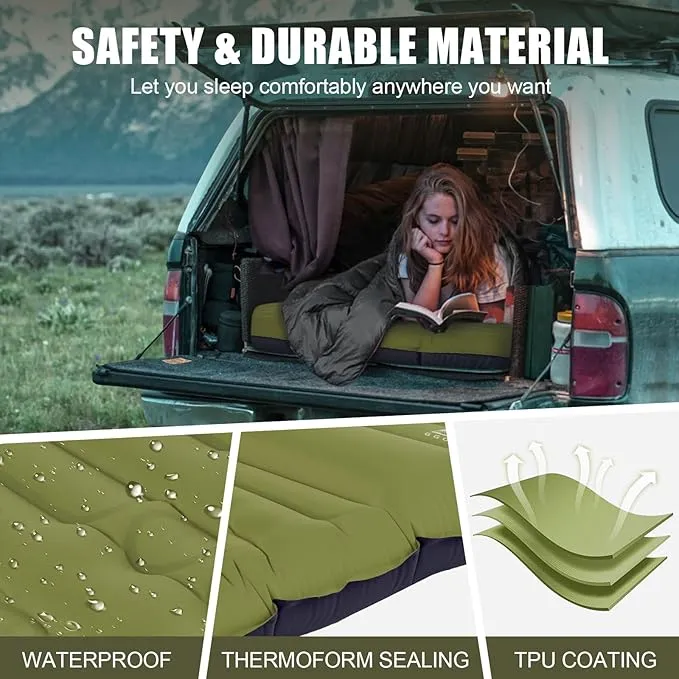 Camping Sleeping Pad, Extra Thickness 4.7 Inch Inflatable Sleeping Mat Lightweight Waterproof Camping with Built-in Pump Air Mattress for Backpacking, Hiking, Tent, Traveling