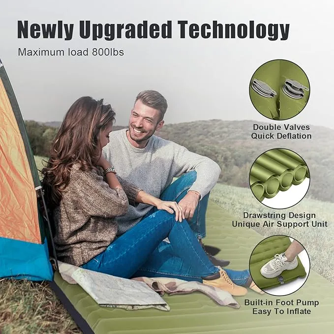 Camping Sleeping Pad, Extra Thickness 4.7 Inch Inflatable Sleeping Mat Lightweight Waterproof Camping with Built-in Pump Air Mattress for Backpacking, Hiking, Tent, Traveling