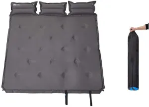 Camping Sleeping Pad Mat Self-Inflating for 3 Person, Ultralight Outdoor Camping Mattress with Pillow for Backpacking Hiking (Color : Gray)