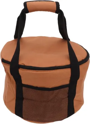 Camping Storage Bag Camping Tableware Storage Bag 13.7L Large Capacity Soft Lining Waterproof Round Picnic Storage Bag for Outdoor BBQ Camping Utensil