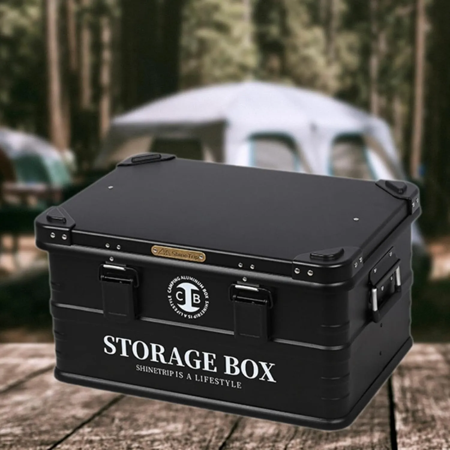 Camping Storage Box Container Waterproof Space Saving Trunk Organizer Aluminum for Kitchen Picnic Grocery Shopping Fishing, M