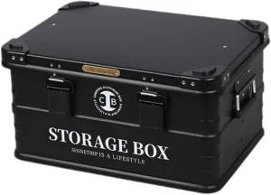 Camping Storage Box Container Waterproof Space Saving Trunk Organizer Aluminum for Kitchen Picnic Grocery Shopping Fishing, M