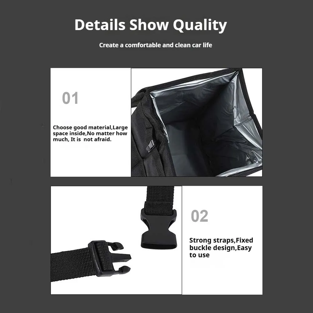 Car Garbage Can for Chevrolet Blazer EV 2024,Leak-Proof Waterproof Foldable Bin Hanging Car Trash Bag with Lid Organizer All Seasons,L