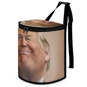 Car Trash Can for Men Spill Proof Car Garbage Bag Presidential Expression Car Hanging Garbage Bin for Women Storage Pockets for Automobile Truck Minivan SUV