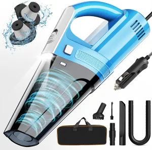 Car Vacuum - Portable Vacuum Cleaner w/ 3 Attachments, High Power16 Ft Cord & Bag - Accessories Kit for Interior Cleaning