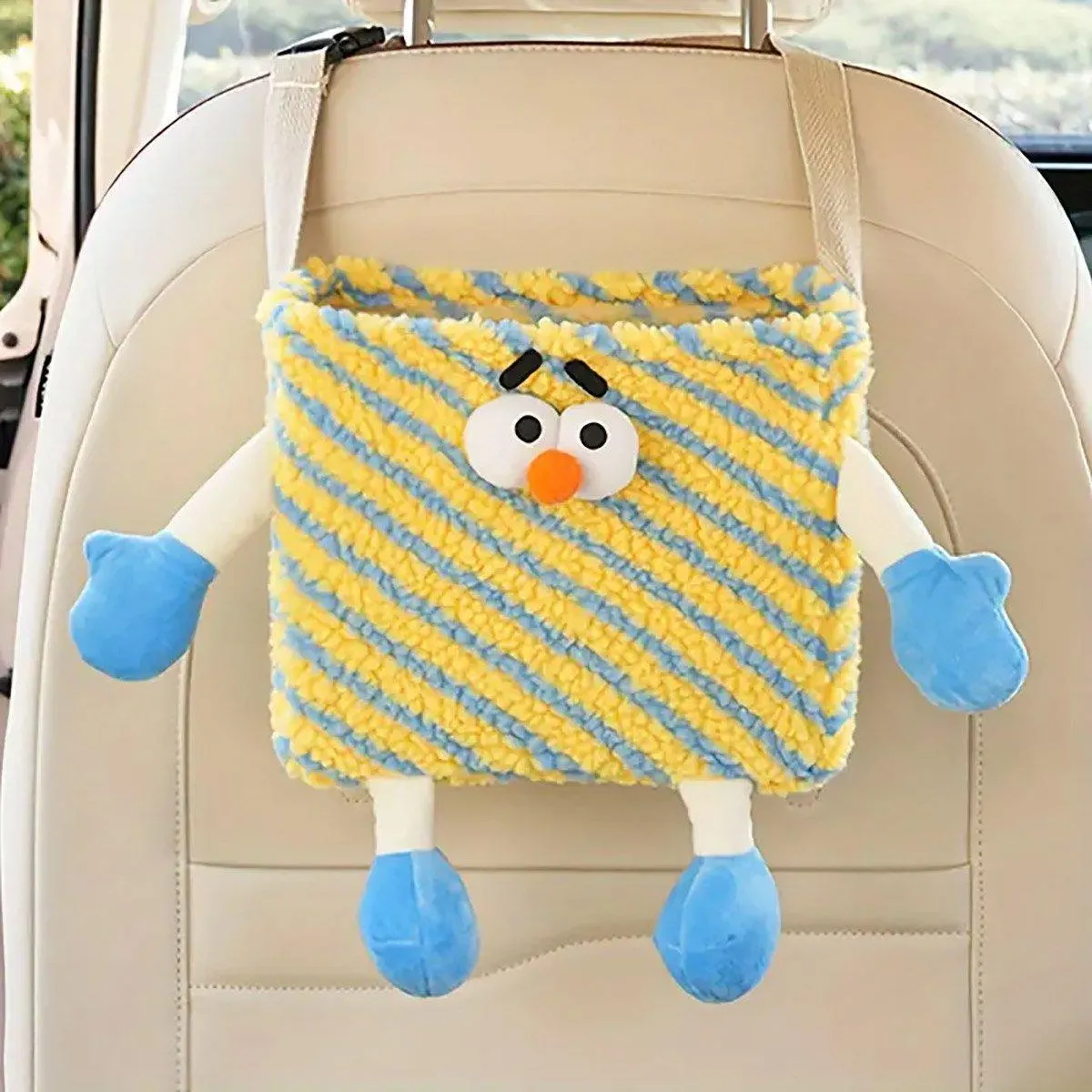 Car Wastebasket Seatback Hanging Storage Bin for Car Trash and Organizing