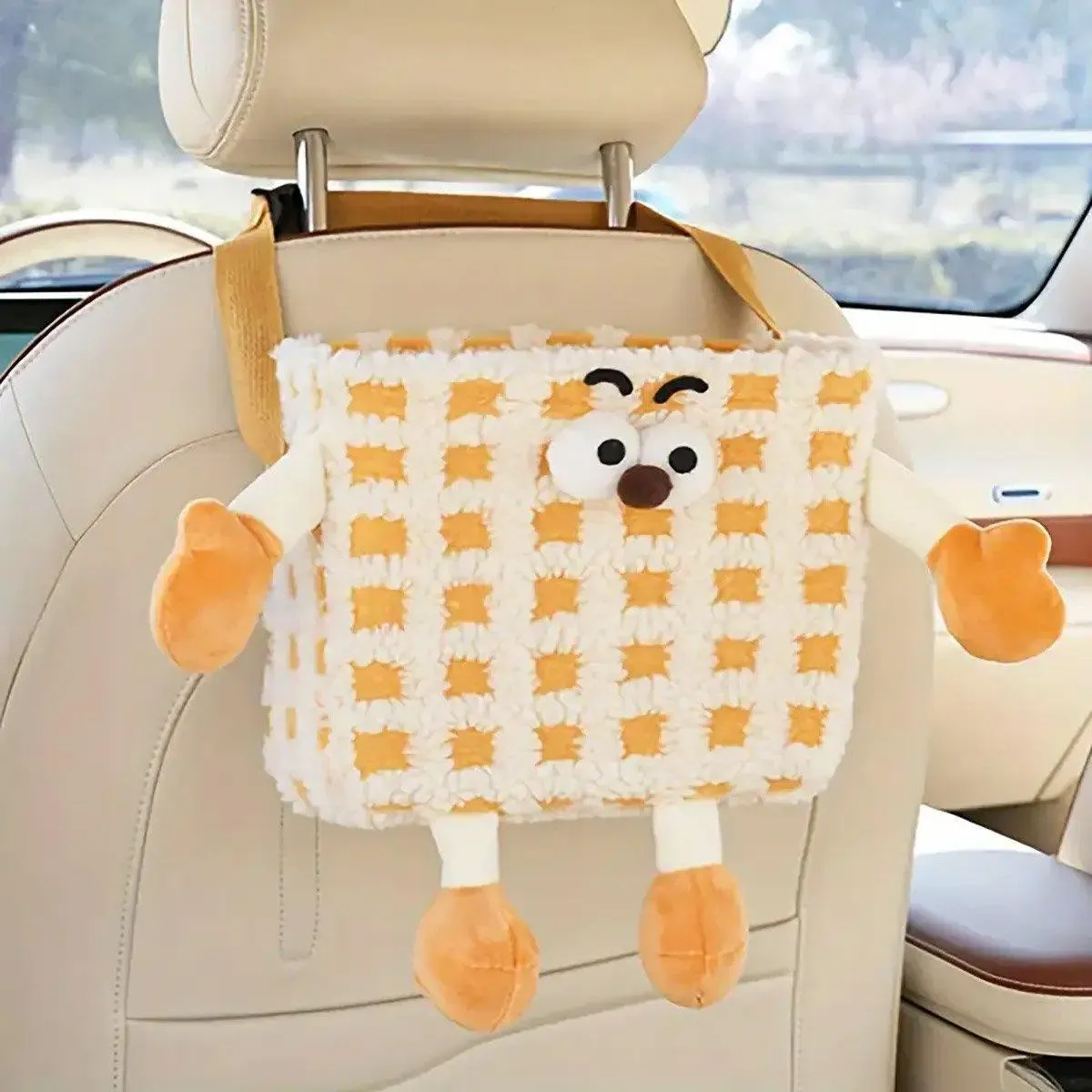 Car Wastebasket Seatback Hanging Storage Bin for Car Trash and Organizing