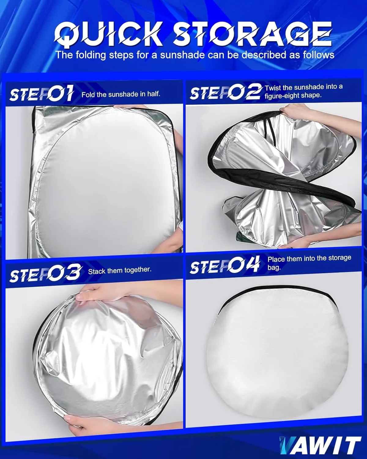 Car Windshield Sun Shade Compatible with Honda Pilot 2016-2025 Accessories, Foldable Window Sunshade Block UV Rays and Sun Heat