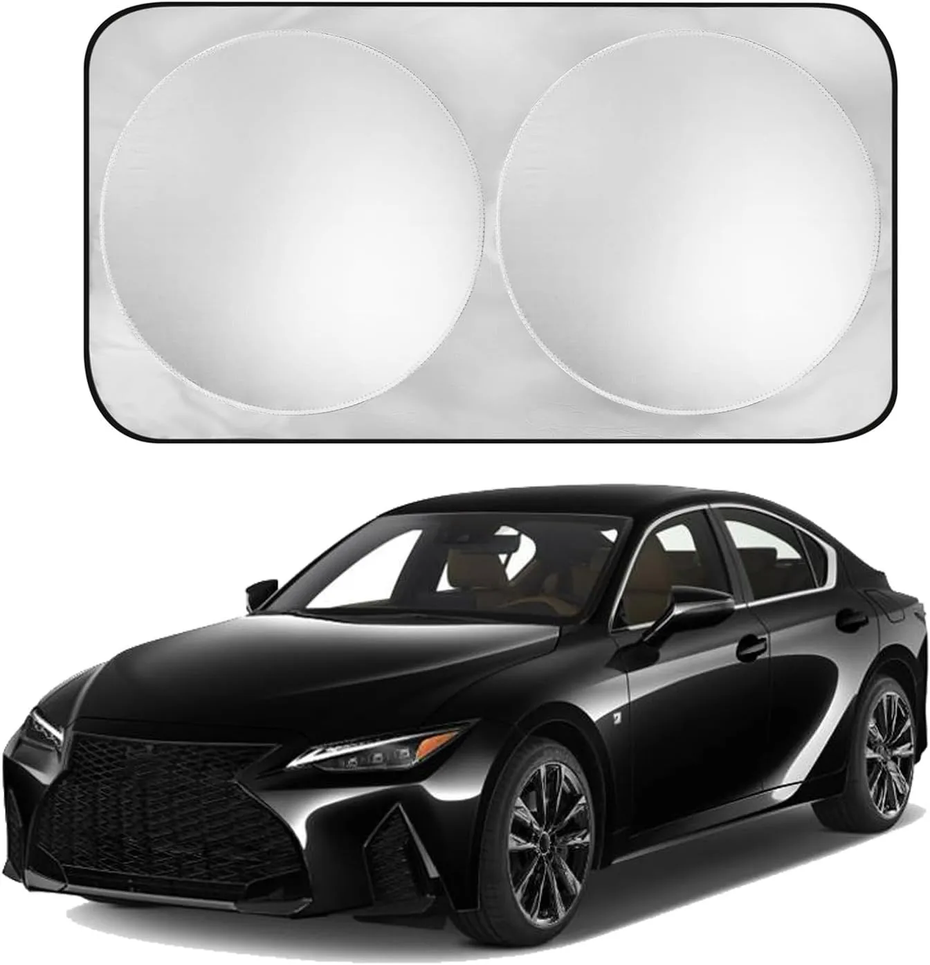 Car Windshield Sun Shade Sunshade Compatible with Lexus is IS250 IS350 IS300 IS460 ES ES350 NX 300 350 200t 250 450h UX is Couple Accessories, Foldable Car Front Window Sun Shield Visor