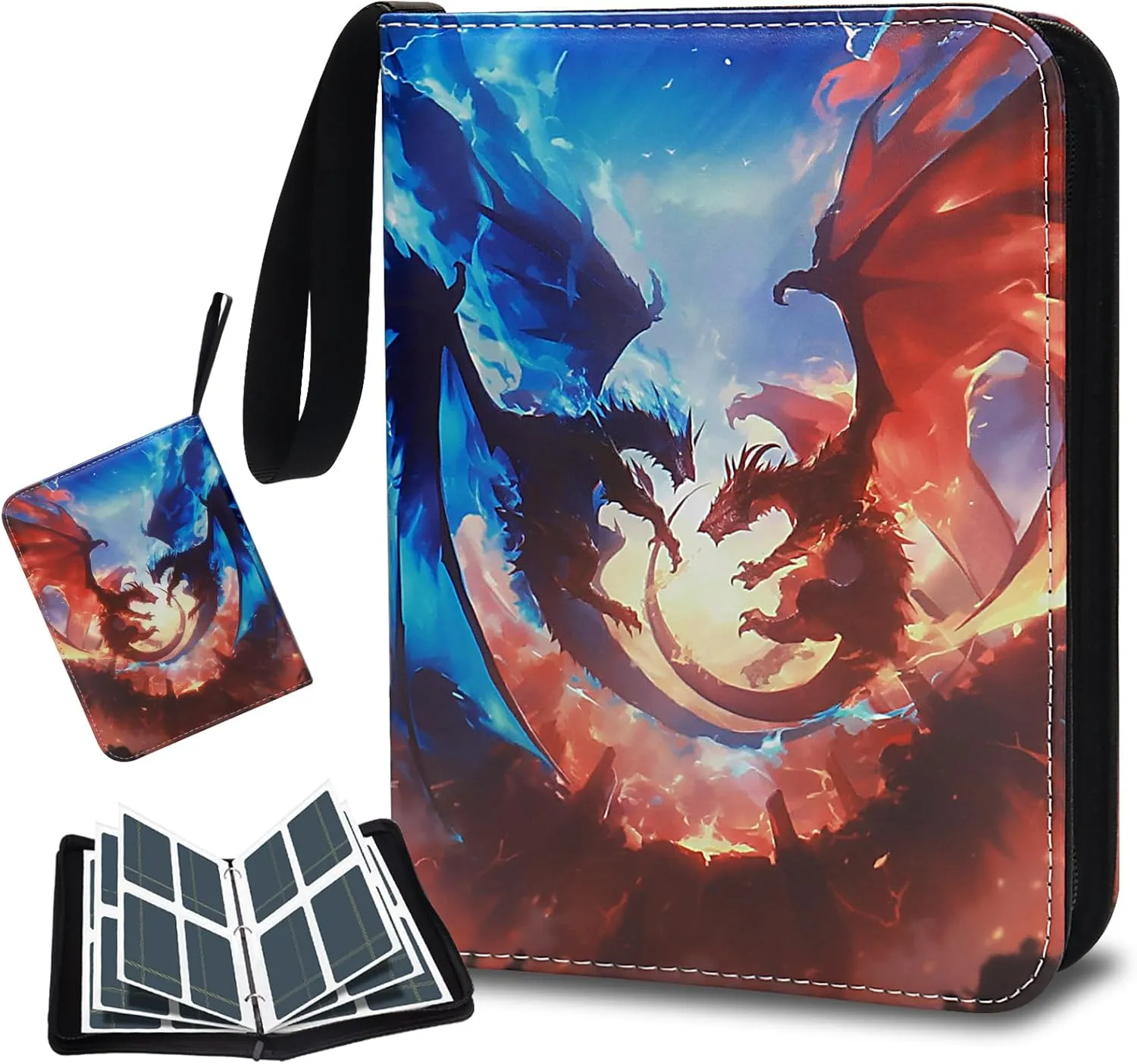 Card Binder 400 Pockets, HYNANCE Trading Card Binder 4-Pockets Card Collection Binder Album Storage Organizer with Zipper and 50 Removable Sheets for Boys Girls Organized