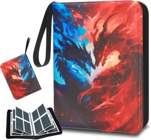 Card Binder 400 Pockets, Trading Card Binder 4-Pockets Portable Card Collection Binder for Boys Girls Organized