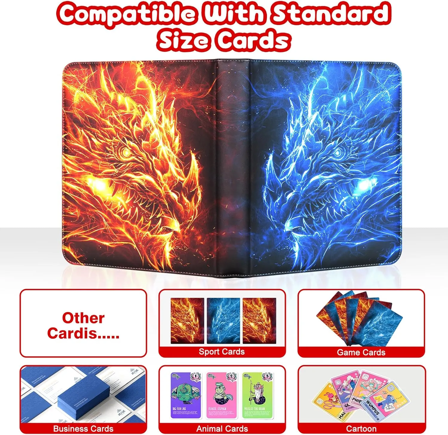 Card Binder 9 Pocket with 50 Removable Sleeves, Holds 900 for Game,Sports Trading Album Book Storage Collection Gifts for Boys and Girls, Blue